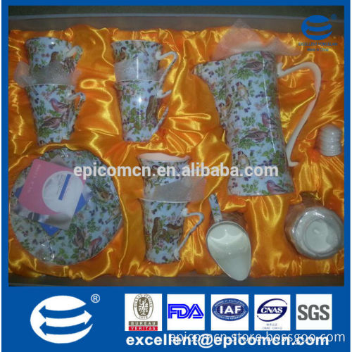 wholesale royal Mid-east design fine bone china dinner set, coffee set flower tea cup and saucer, creamer and sugar pot